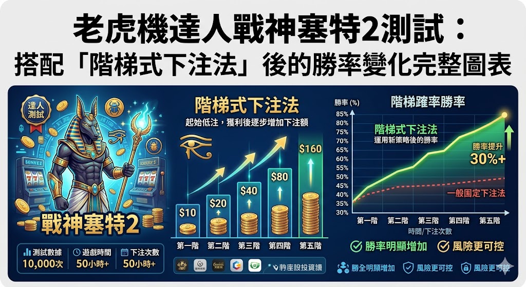 老虎機達人戰神塞特2測試：搭配「階梯式下注法」後的勝率變化完整圖表