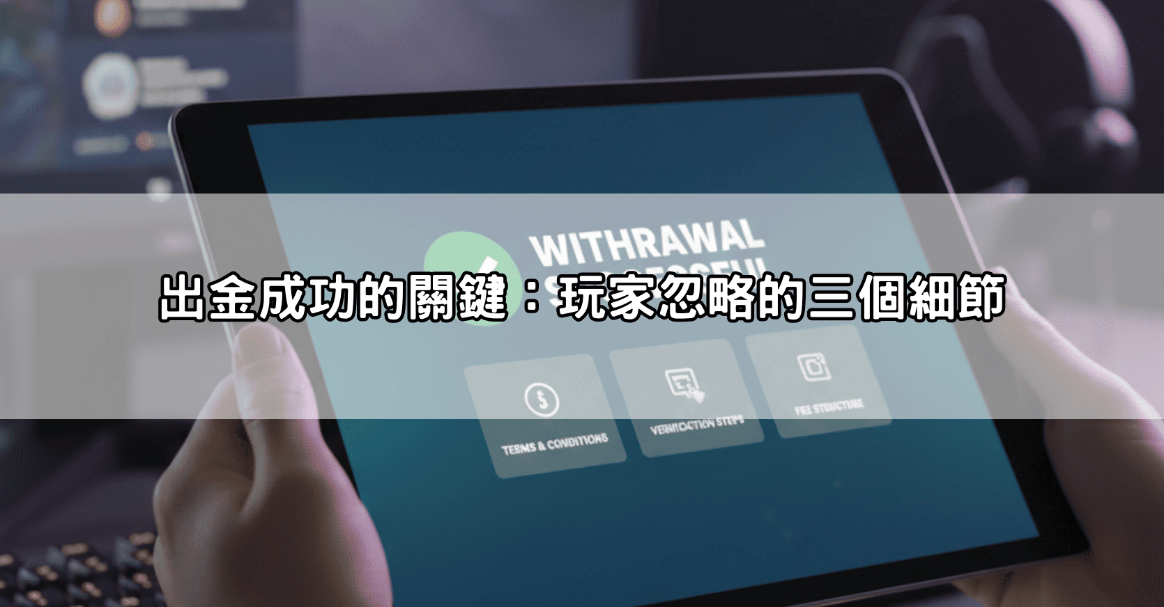 出金成功的關鍵：玩家忽略的三個細節